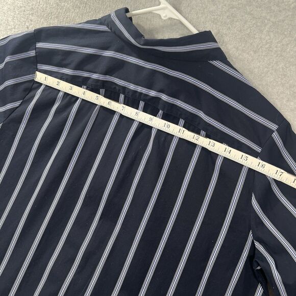 Banana Republic Sz XL Womens Button Up Shirt Long Sleeve Blue/White Striped - Picture 8 of 16